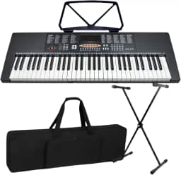 Kit Teclado Musical Iniciante Estudante 5/8 Bravo Bp100 + Capa Suporte