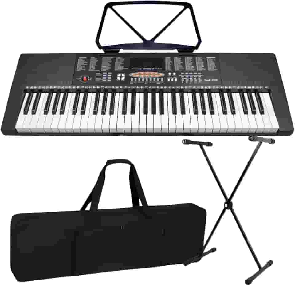Kit Teclado Musical Iniciante Estudante 5/8 Bravo Bp100 + Capa Suporte
