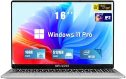Laptop Computer, 16 inch Gaming Laptop, Lap Top PC 2025, 16GB RAM 512GB SSD, Intel 13th Gen N150 Processor(up to 3.6GHz), Backlit Keyboard, FHD 1920 * 1200, for Students and Business, WiFi 5