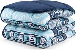 Edredom Malha 100% Algodão Dupla Face Solteiro, Queen e King. (Azul Marinho, Solteiro)