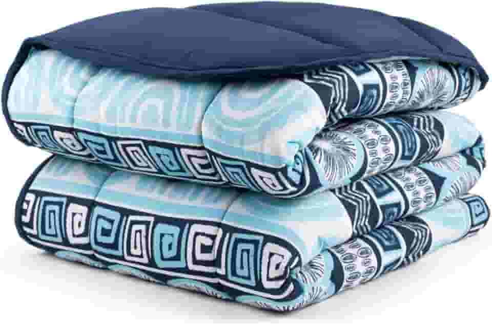 Edredom Malha 100% Algodão Dupla Face Solteiro, Queen e King. (Azul Marinho, Solteiro)