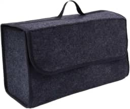 Organizador de porta-malas com tampa, organizador de porta-malas com tampa, organizador de armazenamento de carro dobrável, parte inferior antiderrapante, organizador de carro e armazenamento para van