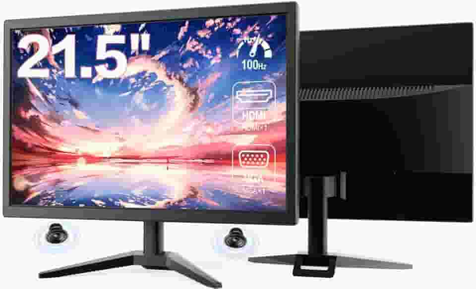 Monitor LED 21,5 Polegadas, Alto-falantes Integrados, Full HD 1920x1080, 100 Hz, 230cd/m², HDMI/VGA/3.55