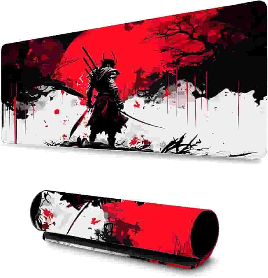 Mouse Pad Gamer Profissional Confortável Antiderrapante Escritório e Games 90x40 - Samurai