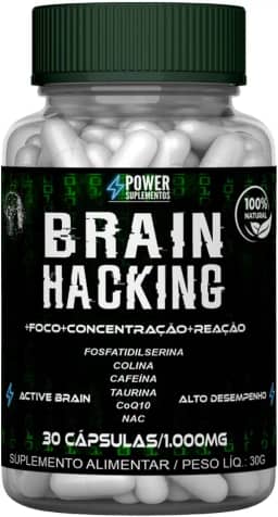 1 Suplemento Alimentar Nootrópico Brain Hacking - Cerebral Memória Foco Estudo e Trabalho | 30 Cápsulas