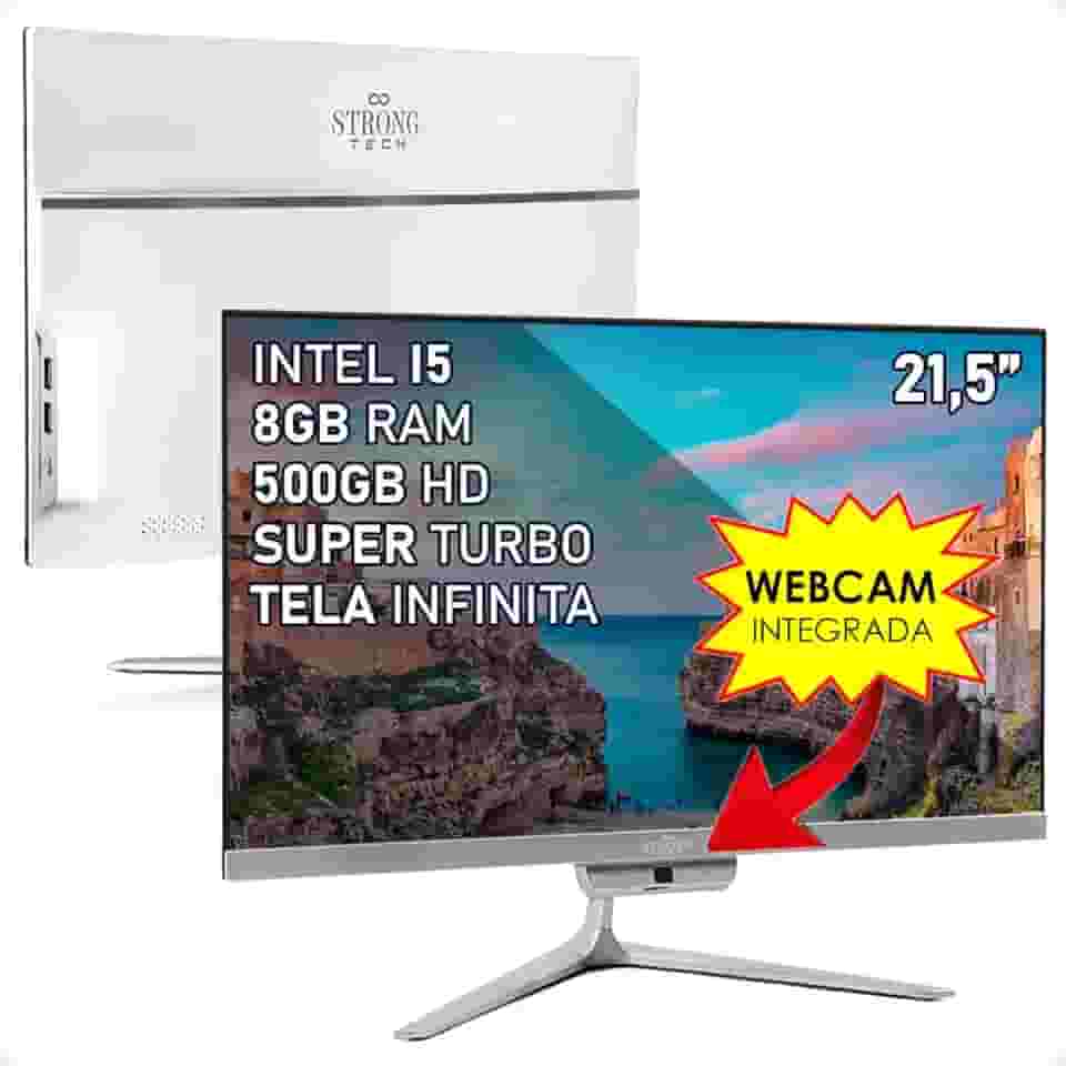 Computador All In One Intel Core i5 21,5" 8GB HD 500GB 4 Núcleos Super Turbo Hdmi Strong Tech