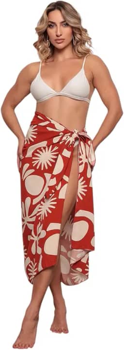 Canga Pareô Saída De Praia De Amarrar Estampada. MP1220 (TERRACOTA)