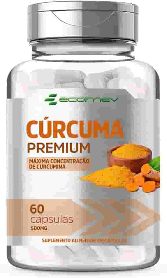 Curcuma Longa 100% Curcumina Pura 500Mg 60 Cápsulas Ecomev