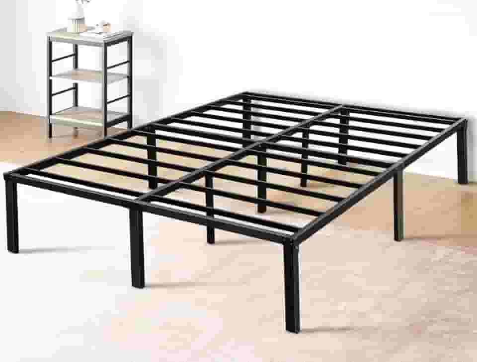 Hivento Estrutura de Cama Casal de Metal, Suporta até 400 kg, Estrutura Estável e Silenciosa, 34 cm de Altura Sob a Cama, 188×138×34 cm, Fácil de Montar, Móvel de Quarto que Economiza Espaço