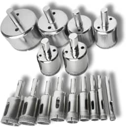 Kit 15 Peças Brocas Diamantadas Serra Vidro Ceramica 6-50mm