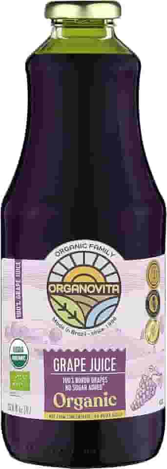 Suco de Uva Integral Orgânico 100% Bordô - Organovita 1L - Natural, Sem Conservantes, Rico em Antioxidantes e Vitaminas