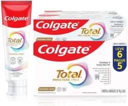 Colgate Creme Dental Total Original Mint, Prevenção Ativa, 90g 6 unidades