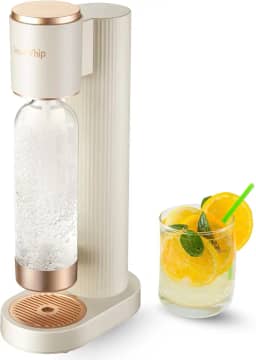 GreatWhip Máquina De Fazer Água Com Gás E Refrigerante Para Uso Doméstico Garrafa Carbonatação 1L Bpa Compatível Qualquer Carbonatante Troca Co2 60L Rosca (Não Incluído) Branco