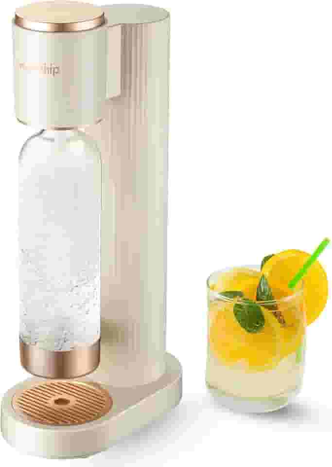 GreatWhip Máquina De Fazer Água Com Gás E Refrigerante Para Uso Doméstico Garrafa Carbonatação 1L Bpa Compatível Qualquer Carbonatante Troca Co2 60L Rosca (Não Incluído) Branco