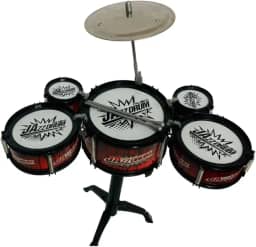 Bateria Musical Infantil Mini Jazz Drum Tambor Baquetas Prato Brinquedo Educacional