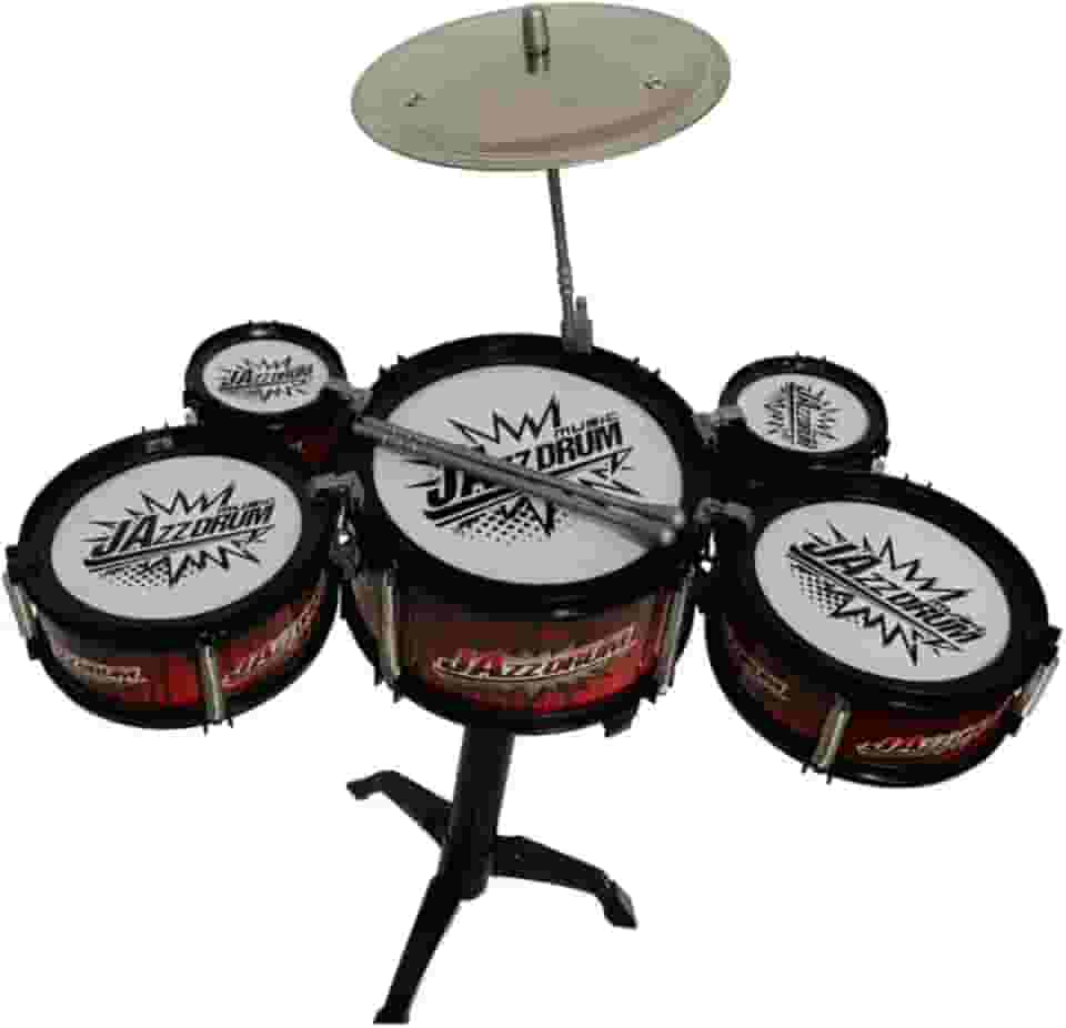 Bateria Musical Infantil Mini Jazz Drum Tambor Baquetas Prato Brinquedo Educacional