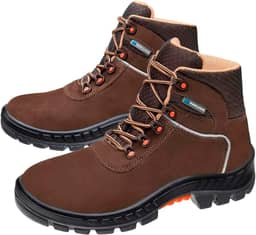 Bota botina Segurança Ocupacional EPI Marluvas Linha Premier 75BPR-PVC cabedal em Nobuck Bico PVC e solado Bidensidade com Estabilizador