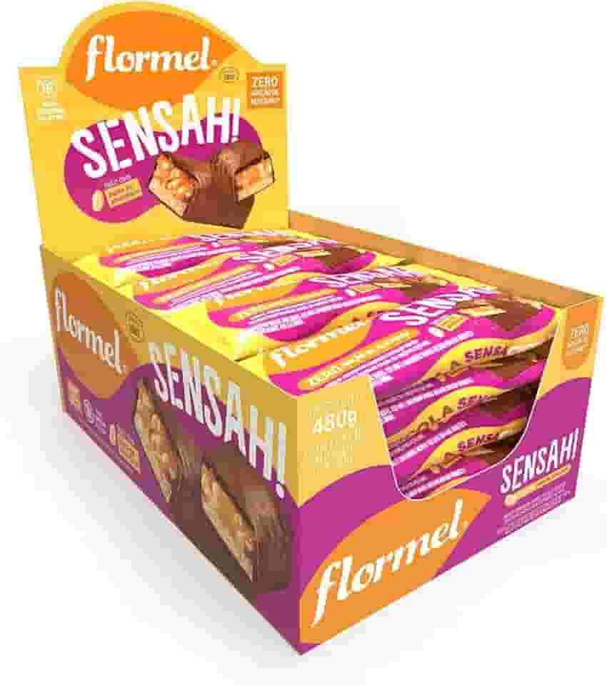 Chocolate Sensah ao Leite FLORMEL Zero Açúcar- Caixa com 16 unidades