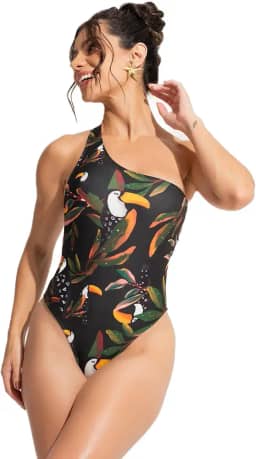 Maiô Feminino Ombro Só Decote Cavado Assimétrico