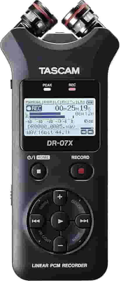 Tascam DR-07X Gravador portátil de áudio digital estéreo e interface de áudio USB, Pro Field, AV, música, gravador de ditado