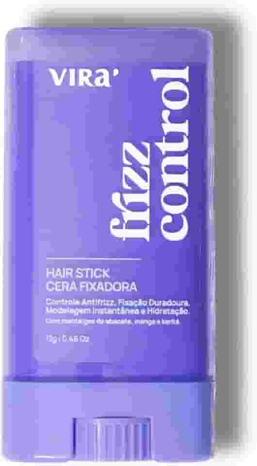 Modelador de Cabelo em Bastão Frizz Control Virá 13g | Cera Finalizadora Antifrizz para Alinhar Baby Hair, Coques e Penteados | Textura Leve e Efeito Natural