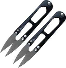 KIT 2 TESOURA DE METAL COLORIDA PARA PODAR COSTURA ARREMATE (Preto)