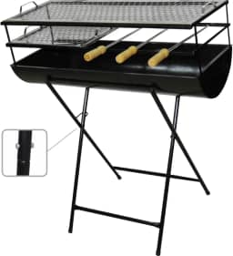 Churrasqueira Espetinho nº2 com 2 grelhas e 3 espetos - Aço carbono