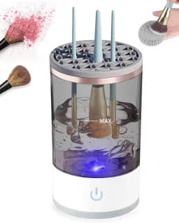 Máquina de limpeza de pincéis de maquiagem limpador de pincéis de maquiagem elétrico limpador de pincéis cosméticos automático com escova limpa tapete giratório limpador de pincéis de maquiagem
