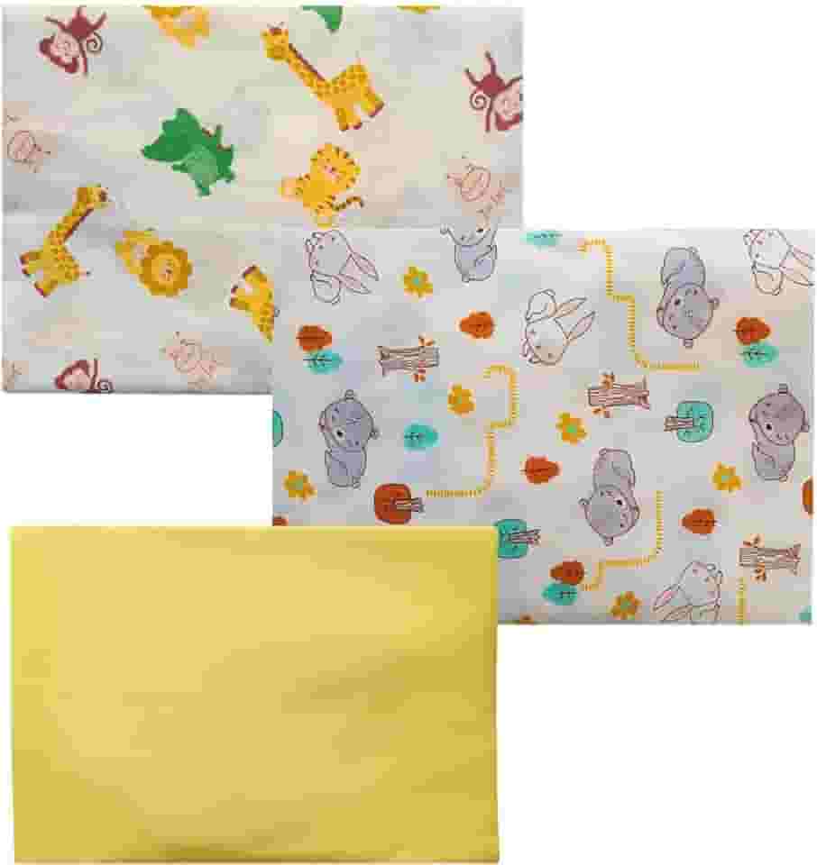 Kit Lençol para Mini Berço Moisés Bebê em Percal 150 fios 100% Algodão 2 ou 3 Peças com Elástico (Kit 3 Neutro)