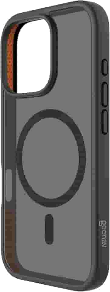 Geonav Capa Anti-Impacto para iPhone 16 Pro, TPU flexível nas extremidades, proteção anti-shock e policarbonato, Compatível com o sistema de ímãs MagSafe®, IPI16PBK, Transparente fosco/Preto