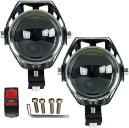 Farol de MILHA PAR de Luz auxiliar Moto U5 led Universal 3 Funções 6000K Branco strobo