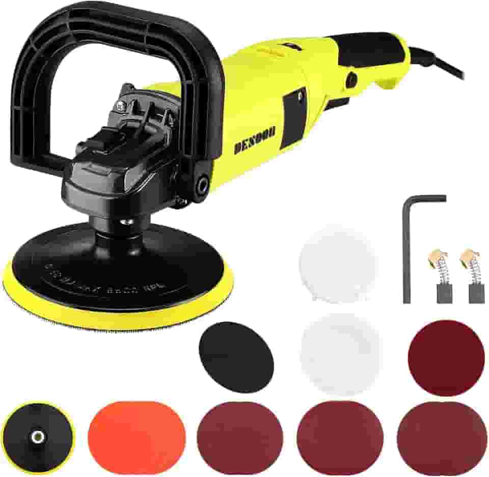 Politriz Lixadeira Rotativa 1400W 150MM Eletrica Profissional Automotiva Polidor Multifunções 220V Máquina de Lixadeira 3000RPM 6 Velocidade Variável Com Acessórios