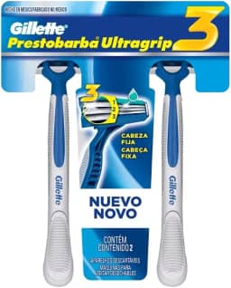 Aparelho de Barbear Descartável Gillette Prestobarba UltraGrip3 - 2 Unidades