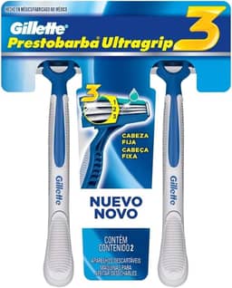 Aparelho de Barbear Descartável Gillette Prestobarba UltraGrip3 - 2 Unidades