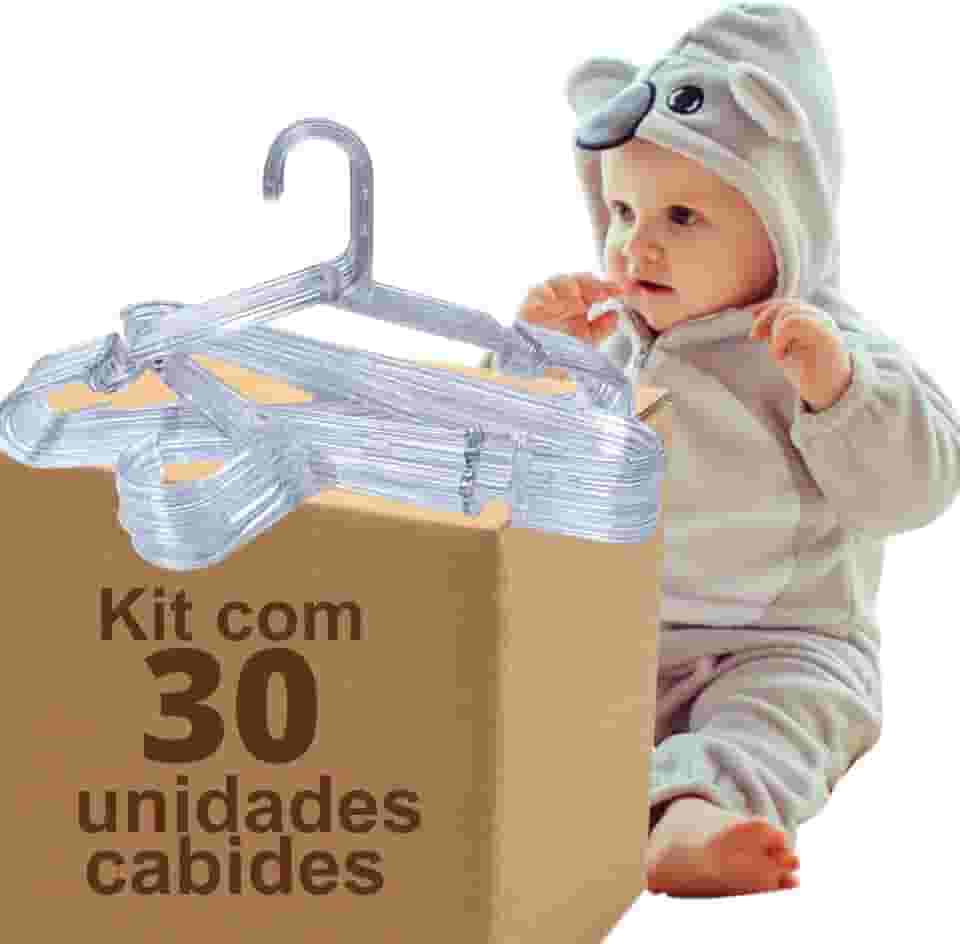 Kit Cabides Infantil de Acrílico Transparente com 30 Unidades