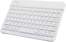 SilentKeys Pro™ Mini Teclado Bluetooth 10” Ultrafino – Sem Fio, Portátil, Silencioso e Recarregável p/Tablets, Smartphones, Notbooks, PCs, Smart TVs (branco)