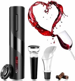 Kit de Abridor de Vinho Elétrico (A PILHA) com Acessórios Ideal para uma Experiência Elegante ao Abrir seu Vinho Inclui Bico Areador Premium