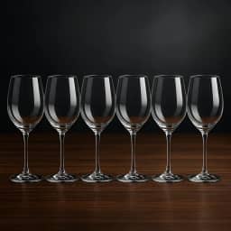 Taça de Vinho 400ml em vidro – Jogo com 6 Unidades – Alta Resistência, Transparência Premium – Ideal para Vinho Tinto e Branco – Acabamento Fino e Elegante