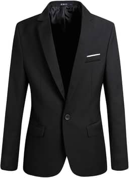 Blazer masculino de um botão, caimento justo, para negócios