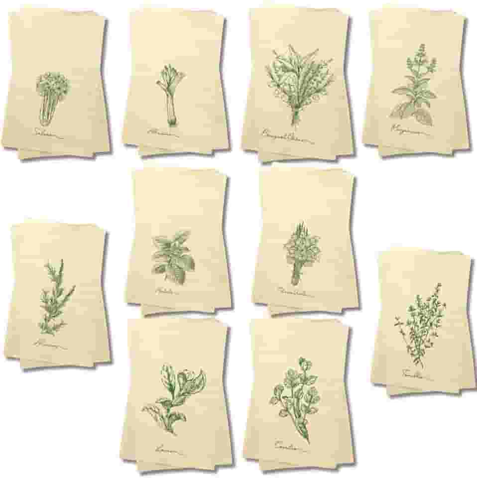 Kit 5 Panos De Prato Cru Coleção Temperos 100% Algodão Cru Minimalista Decorativo