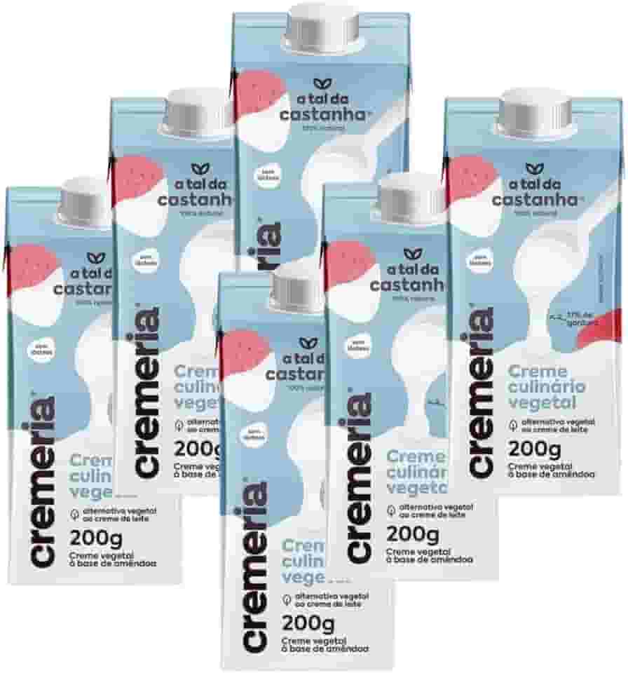 Creme de Leite Zero Lactose Vegano Cremeria A Tal da Castanha 6x 200g