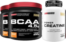 Kit 2x BCAA Powder 4.5 250g Tangerina + Power Creatina 100g - Bodybuilders