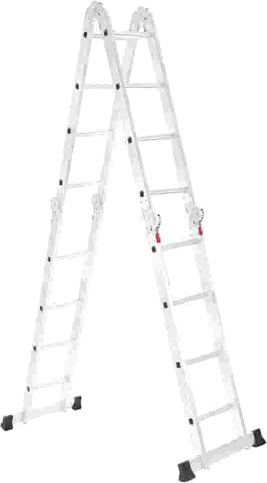 Escada Articulada de Alumínio Multifuncional 16 Degraus e Altura de 4,32 Metros