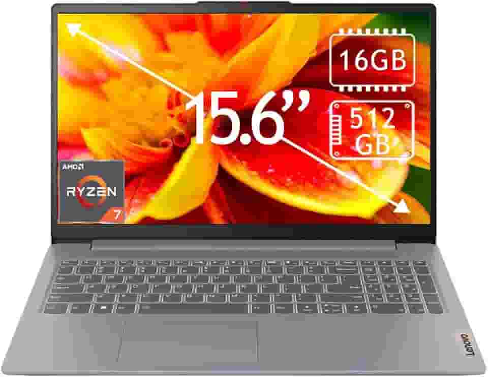 Lenovo Laptop IdeaPad Slim 3 de 15,6 polegadas Full HD com tela sensível ao toque – AMD Ryzen 7 5825U, 16 GB de memória, SSD de 512 GB, cinza ártico