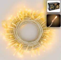 Cordão Pisca 100 LEDs Branco Quente 9 Metros 8 Funções de Piscar – Linha Premium BIVOLT– Luz Decorativa para Natal, Festas, Varandas, Jardins e Casamentos Econômica, Flexível e Durável