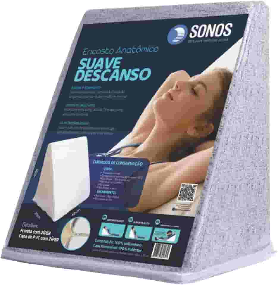 Encosto Travesseiro Anatômico Sonos Suave Descanso Com Capa