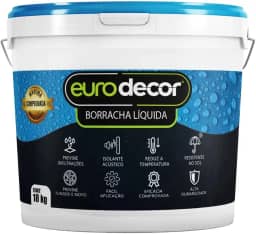 Borracha Líquida Manta Impermeável Premium Euro Decor 18KG Tinta Emborrachada Flexível (Concha do Mar)