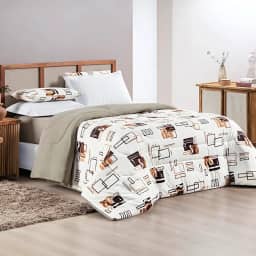 Edredom Dupla Face de Malha 100% Algodão de Alta Costura - Premium (AVELÃ, King (2,60m x 2,40m))