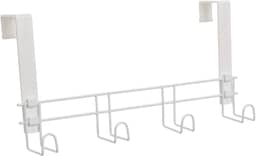 Suporte para porta e parede 4 Ganchos Plus, Metaltru, Branco com Branco