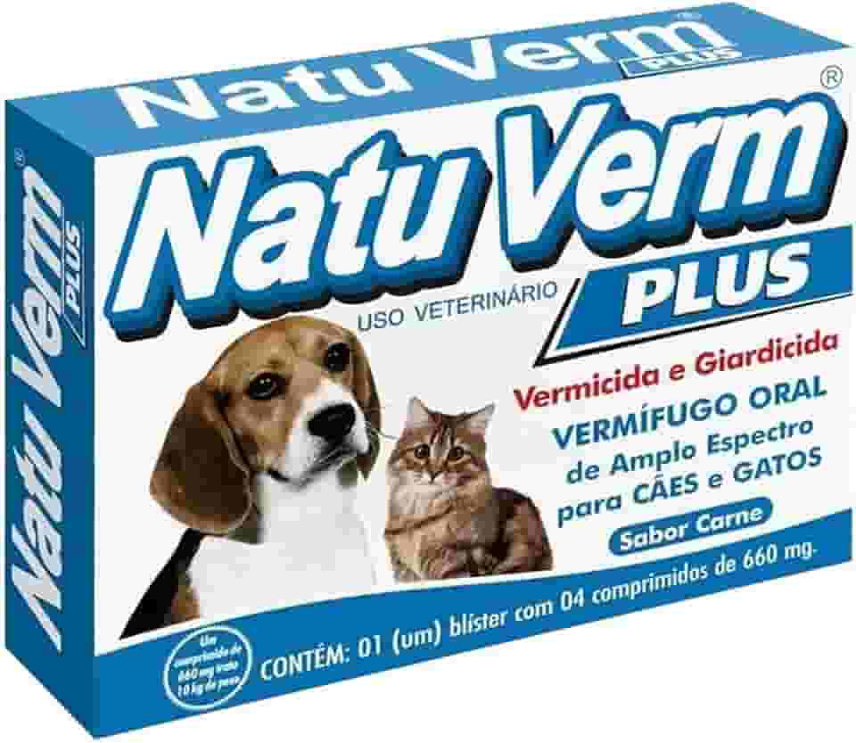 Natu Verm Plus Vermifugo Para Cães e Gatos 04 comp - VetBras